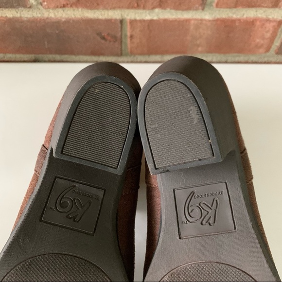 K9 brown fabric block heel ankle boots Women’s US 8 M - Picture 6 of 8